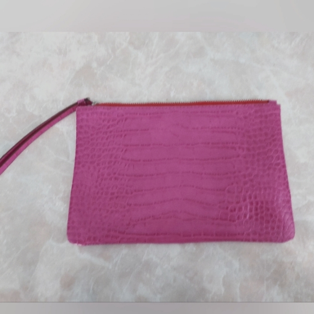 Pink mock crock bag